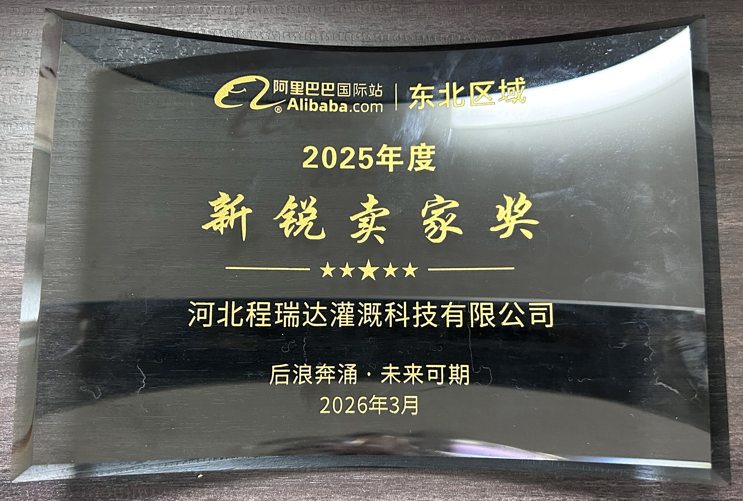 河源程瑞达灌溉 | 荣获阿里国际站新锐卖家奖